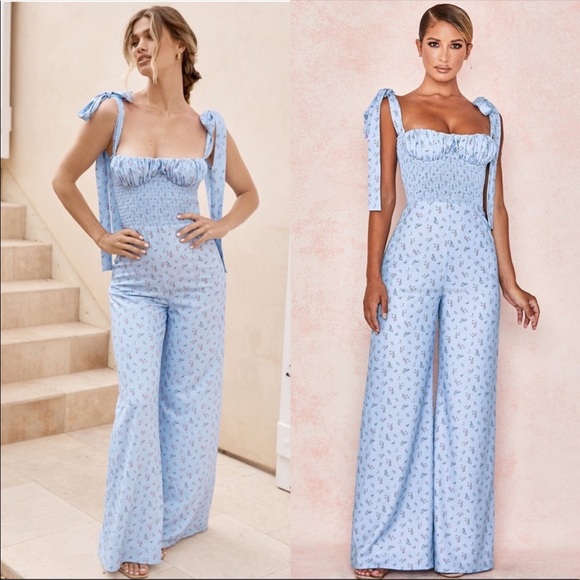 House of CB Pants & Jumpsuits Nwt House Of Cb Lana Jumpsuit Blue